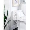 imageSunnyPoint Over The Tank Toilet Tissue Paper Roll Holder Dispenser and Reserve for Bathroom Storage and Organization  Metal Hanging Holds 1 Roll BlackSatin Nickel