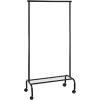 imageSunnyPoint Rolling Garment Rack with Shelf  HeavyDuty Metal Clothing Rack on Wheels 649 Tall Clothes Organizer with Bottom Storage BlackBLK