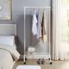 imageSunnyPoint Rolling Garment Rack with Shelf  HeavyDuty Metal Clothing Rack on Wheels 649 Tall Clothes Organizer with Bottom Storage BlackWHT