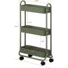 imageSunnyPoint Slim Rolling Storage Cart 3 Tier Bathroom Storage Organizer Bathroom Laundry Utility Cart ArmyArmy