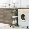 imageSunnyPoint Slim Rolling Storage Cart 3 Tier Bathroom Storage Organizer Bathroom Laundry Utility Cart ArmyArmy