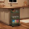 imageSunnyPoint Slim Rolling Storage Cart 3 Tier Bathroom Storage Organizer Bathroom Laundry Utility Cart ArmyArmy