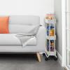 imageSunnyPoint Slim Rolling Storage Cart 3 Tier Bathroom Storage Organizer Bathroom Laundry Utility Cart ArmyWhite