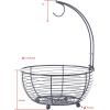 imageSunnyPoint Tabletop 2Tier Countertop Fruit Basket StandClassic Basket With Banana Hanger