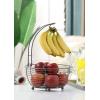 imageSunnyPoint Tabletop 2Tier Countertop Fruit Basket StandClassic Basket With Banana Hanger