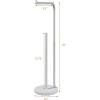 imageSunnyPoint Toilet Tissue Paper Roll Holder Round Base Stand with Reserve WHTWht