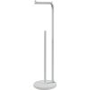 imageSunnyPoint Toilet Tissue Paper Roll Holder Round Base Stand with Reserve WHTWht