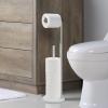 imageSunnyPoint Toilet Tissue Paper Roll Holder Round Base Stand with Reserve WHTWht