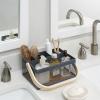 imageSunnyPoint Utensil Caddy with Plywood Handle  Metal Mesh Silverware ampamp Cutlery Organizer for Kitchen Picnic Party Restaurant ampamp Events BLUEBLUE