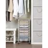 imageSunnyPoint Wooden Top Compact Rolling Storage 8 Drawers Organizer Mobile Utility Cart Under Desk Storage Cart with Caster Wheels Compact 8 Drawers BlackWhite