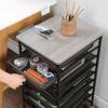 imageSunnyPoint Wooden Top Compact Rolling Storage 8 Drawers Organizer Mobile Utility Cart Under Desk Storage Cart with Caster Wheels Compact 8 Drawers BlackBlack