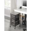 imageSunnyPoint Wooden Top Compact Rolling Storage 8 Drawers Organizer Mobile Utility Cart Under Desk Storage Cart with Caster Wheels Compact 8 Drawers BlackBlack