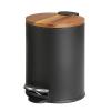 imageSunnyPoint 3L 08 Gallon Mini Trash Can with Wooden Lid Step Pedal ampamp SlowClose Small Garbage Bin for Bathroom Office Kitchen RV  with Removable Inner Bucket BLK