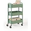 imageSunnyPoint 3Tier Delicate Compact Rolling Metal Storage Organizer  Mobile Utility Cart KitchenUnder Desk Cart with Caster Wheels  Army 1535quot X 1024quot X 268quotHTurq