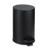 imageSunnyPoint 45 Liter12 Gallon Small Round Trash Can with Plastic Inner Bucket Bathroom Office Kitchen and Bedroom Step On and Slow Close BLKBLK