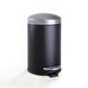 imageSunnyPoint 45 Liter12 Gallon Small Round Trash Can with Plastic Inner Bucket Bathroom Office Kitchen and Bedroom Step On and Slow Close BLKBLKSN