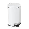 imageSunnyPoint 45 Liter12 Gallon Small Round Trash Can with Plastic Inner Bucket Bathroom Office Kitchen and Bedroom Step On and Slow Close WHTWHT