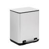 imageSunnyPoint 6 Liter158 Gallon Small Trash Can with Plastic Inner Buckets Rectangle Bathroom Office Kitchen and Bedroom Step On and Slow Close BLKWHT