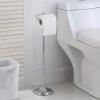 imageSunnyPoint Bathroom Free Standing Toilet Tissue Paper Roll Holder Stand with Reserve Function Chrome FinishChrome