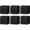 imageSunnyPoint Classic Collapsible Foldable Storage Fabric Cube Organizer Bin  Pack of 6 BLACK