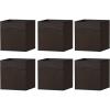 imageSunnyPoint Classic Collapsible Foldable Storage Fabric Cube Organizer Bin  Pack of 6 BROWN