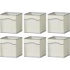 imageSunnyPoint Classic Collapsible Foldable Storage Fabric Cube Organizer Bin  Pack of 6 CREAM
