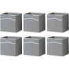 imageSunnyPoint Classic Collapsible Foldable Storage Fabric Cube Organizer Bin  Pack of 6 GRAY