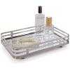 imageSunnyPoint Classic Decorative Vanity Perfume Dresser Jewelry Organizer Makeup Mirror Tray Satin NickelSatin Nickel