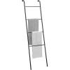 imageSunnyPoint Classic Home Bath Bedroom Closet Leaning Ladder Rack BLKBlk