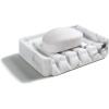 imageSunnyPoint Classic Kitchen Bathroom Faux Marble Soap Sponge Dish Drainer Holder WHT ResinWht
