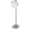 imageSunnyPoint Deluxe Free Standing Heavy Weighted Toilet Tissue Paper Roll Holder Stand Brushed NickelBrushed Nickel