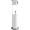 imageSunnyPoint Free Standing Bathroom Toilet Paper Holder Stand with Reserve Reserve Area has Enough Space for Jumbo RollBrush Nickel