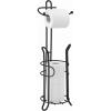 imageSunnyPoint Freestanding Toilet Paper Holder with Storage  Holds 3 Spare Rolls HeavyDuty Steel Chrome Finish Easy Assembly SpaceSaving Bathroom OrganizerBlack