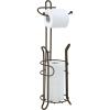 imageSunnyPoint Freestanding Toilet Paper Holder with Storage  Holds 3 Spare Rolls HeavyDuty Steel Chrome Finish Easy Assembly SpaceSaving Bathroom OrganizerBronze