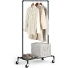 imageSunnyPoint Industrial Loft Style Rolling Garment Rack  Rolling Clothes Organizer Double RackSingle Rack