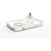 imageSunnyPoint Jewelry Organizer Resin Tray Bathroom Kitchen Dresser Vanity Tray Dish Ring Cosmetic Organizer for Candle Perfume Soap Shampoo Small Plant Home DecorMarble White