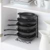 imageSunnyPoint Metal Heavy Duty Kitchen Countertop Cabinet Pantry Pan Pot Lid and Pot Organizer Rack Holder 925 x 104 x 1325 Inch Black