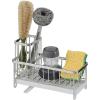 imageSunnyPoint Never Rust Stainless Utensil Sink Cleaning Tools Holder for Kitchen Sink With Drain Board Dish Wand Sponge Soap Dispenser Utensil Organizer Caddy BLKSn