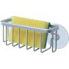 imageSunnyPoint NeverRust Kitchen ampamp Bathroom Sink Caddy for Sponges Scrubbers Soap 6quot x 25quot x 275quot with Adhesive Mount  Additional Suction Cup Included Aluminum BlackMat Silver