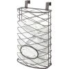imageSunnyPoint Over Cabinet Kitchen Storage Organizer Holder or Basket  Hang Over Cabinet Doors in KitchenPantry  Holds up to 50 Plastic Shopping Bags SILVERBrown
