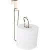 imageSunnyPoint Over The Tank Toilet Tissue Paper Roll Holder Dispenser and Reserve for Bathroom Storage and Organization  Metal Hanging Holds 1 Roll BlackSatin Nickel