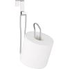imageSunnyPoint Over The Tank Toilet Tissue Paper Roll Holder Dispenser and Reserve for Bathroom Storage and Organization  Metal Hanging Holds 1 Roll BlackChrome