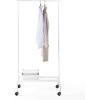 imageSunnyPoint Rolling Garment Rack with Shelf  HeavyDuty Metal Clothing Rack on Wheels 649 Tall Clothes Organizer with Bottom Storage BlackWHT