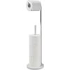 imageSunnyPoint Toilet Tissue Paper Roll Holder Round Base Stand with Reserve WHTWht