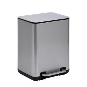 imageSunnyPoint 6 Liter158 Gallon Small Trash Can with Plastic Inner Buckets Rectangle Bathroom Office Kitchen and Bedroom Step On and Slow Close BLKSN