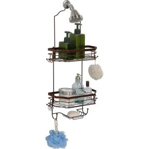 imageSunnyPoint Bathroom Classic Hanging Over The Shower Head Caddy 2898quot H x 122quot W x 531quot D BrownBrown