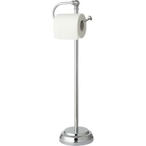 imageSunnyPoint Classic Bathroom Free Standing Toilet Tissue Paper Roll Holder StandChrome