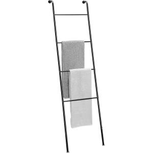 imageSunnyPoint Classic Home Bath Bedroom Closet Leaning Ladder Rack BLKBlk