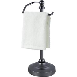 imageSunnyPoint Deluxe Free Standing Heavy Weighted Countertop Fingertip Towel Holder Stand Satin NickleBlack Nickel
