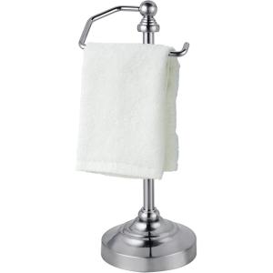 imageSunnyPoint Deluxe Free Standing Heavy Weighted Countertop Fingertip Towel Holder Stand Satin NickleSatin Nickle